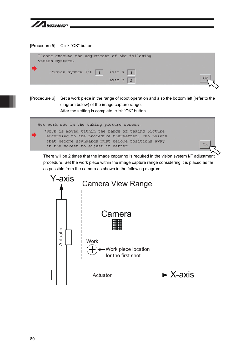 X-axis y-axis camera, Camera view range | IAI America XSEL-S User Manual | Page 86 / 128