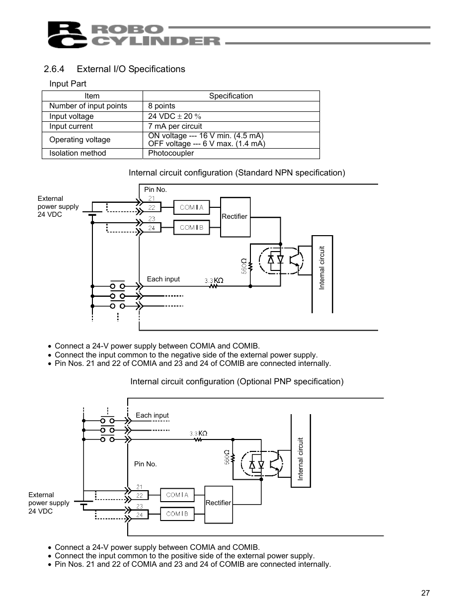 4 external i/o specifications, External i/o specifications | IAI America RCS-C User Manual | Page 37 / 119