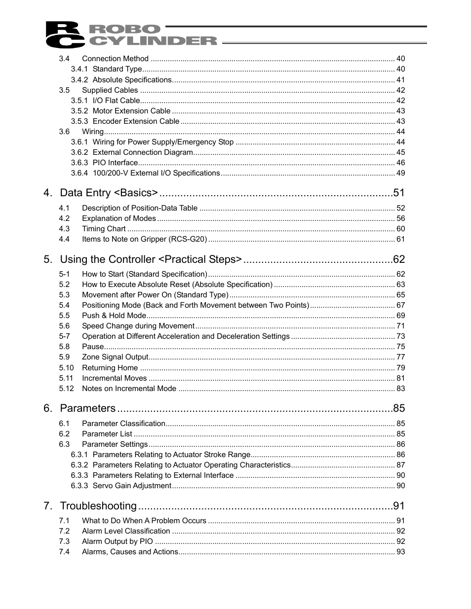 Data entry <basics, Using the controller <practical steps, Parameters | Troubleshooting | IAI America RCS-C User Manual | Page 9 / 119
