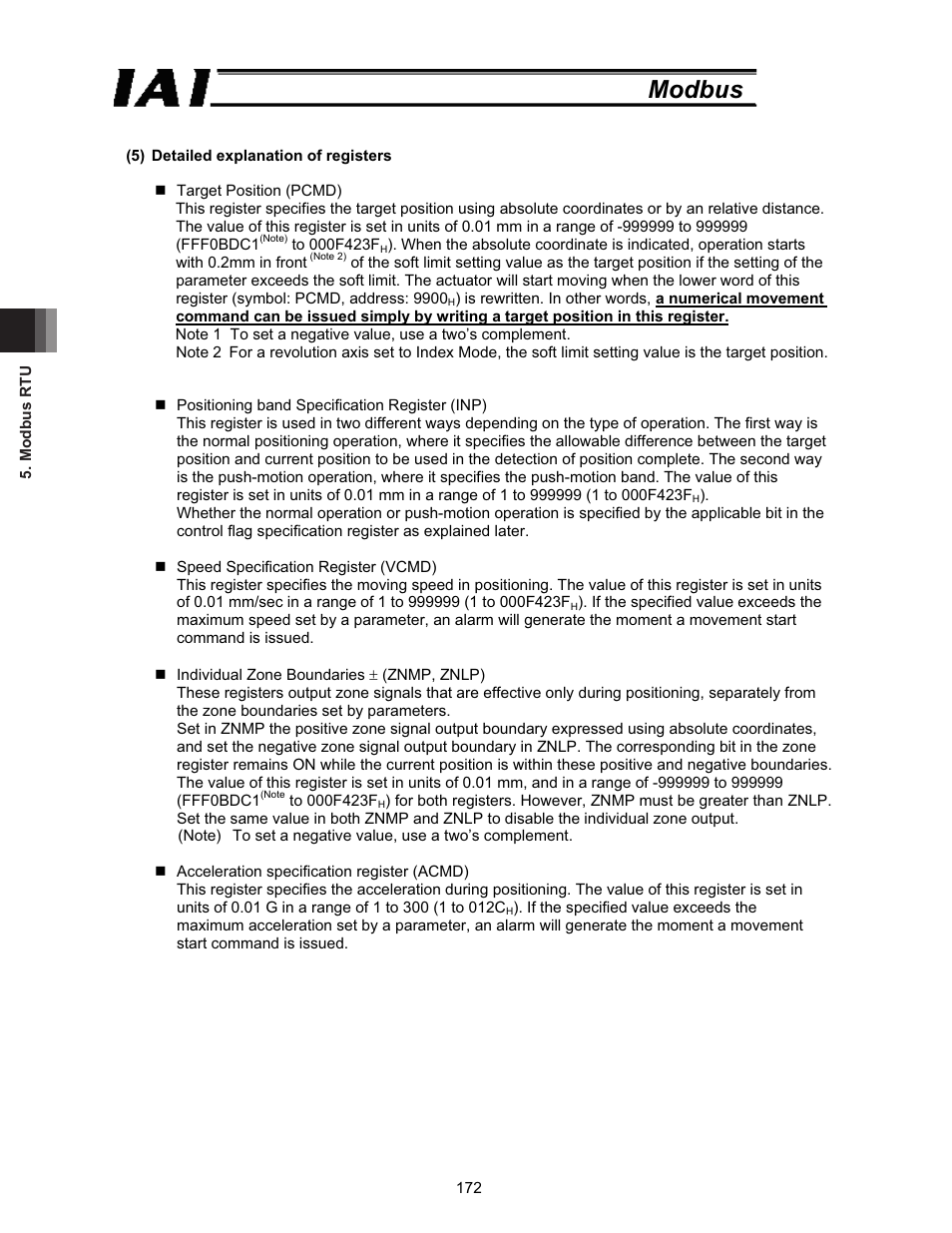 Modbus | IAI America ROBO Cylinder Series User Manual | Page 180 / 328