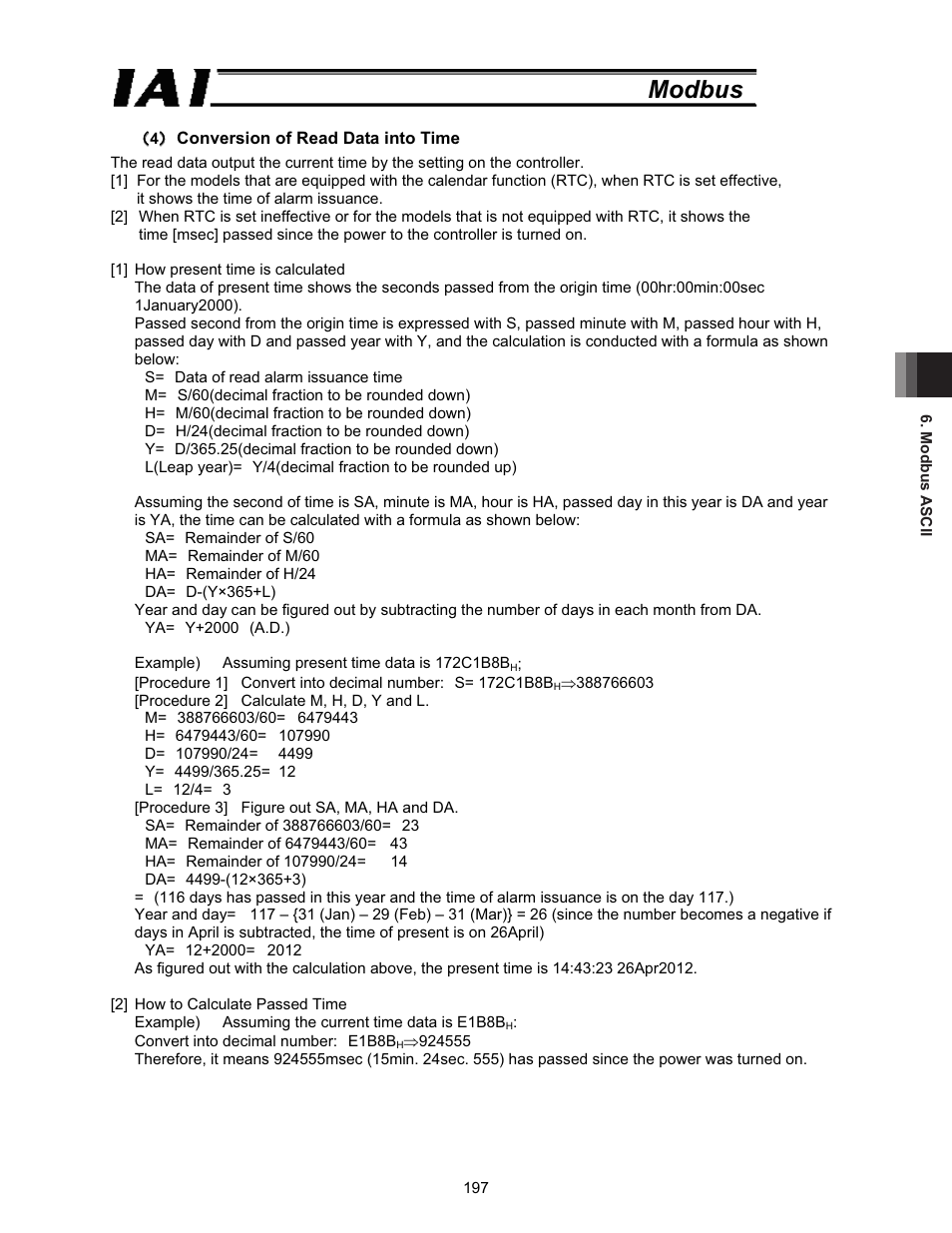 Modbus | IAI America ROBO Cylinder Series User Manual | Page 205 / 328