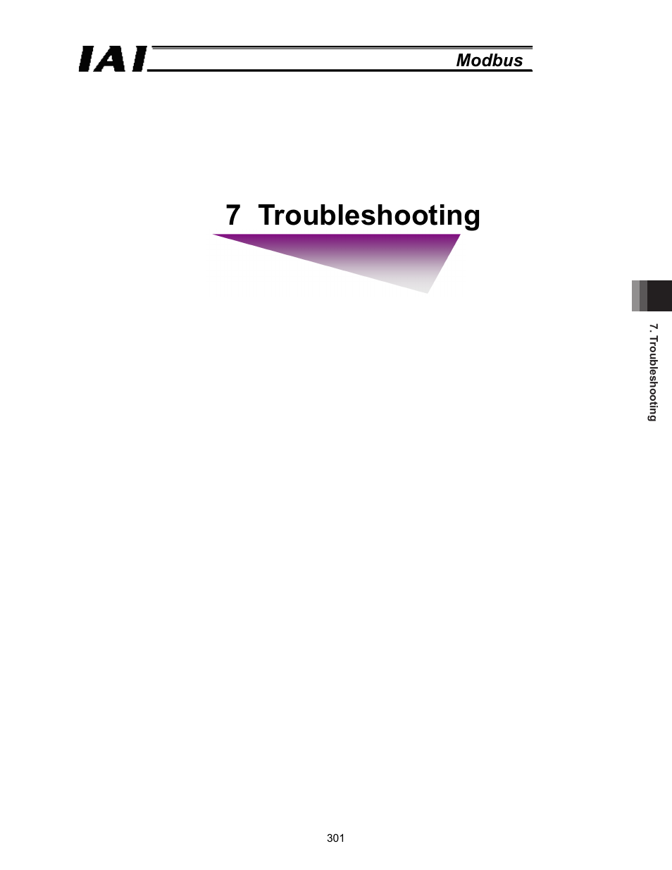 7 troubleshooting | IAI America ROBO Cylinder Series User Manual | Page 309 / 328