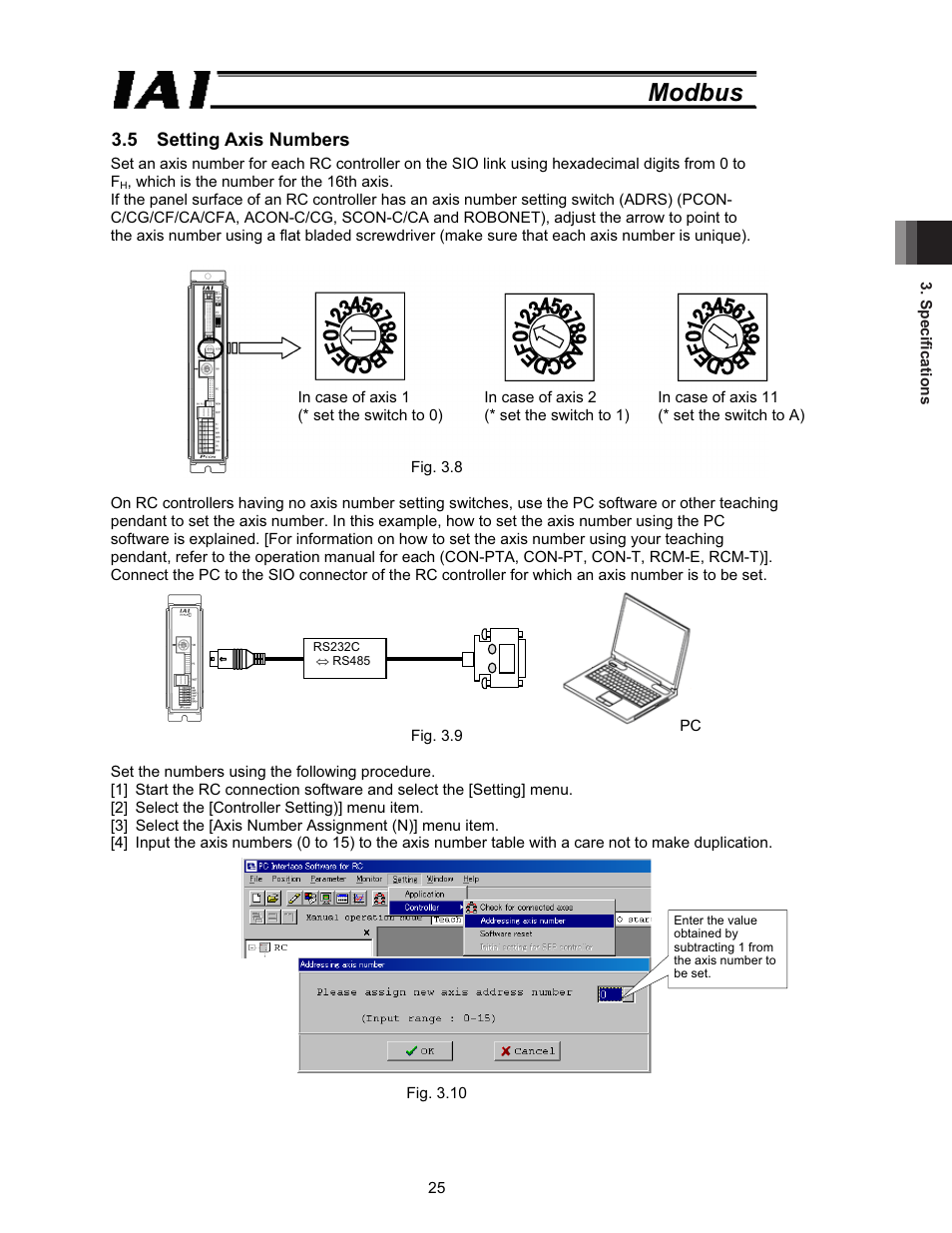 5 setting axis numbers, Modbus | IAI America ROBO Cylinder Series User Manual | Page 33 / 328