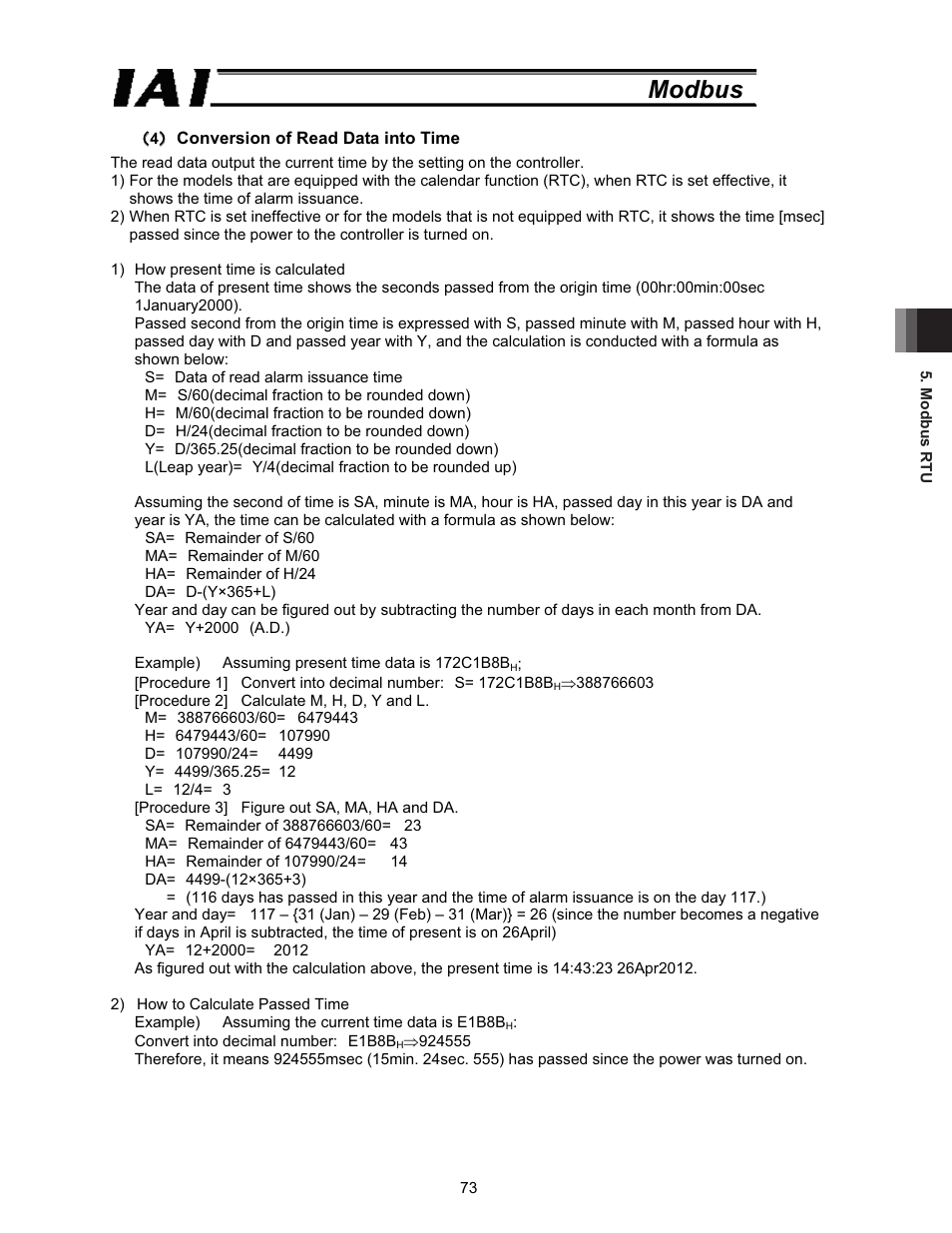 Modbus | IAI America ROBO Cylinder Series User Manual | Page 81 / 328