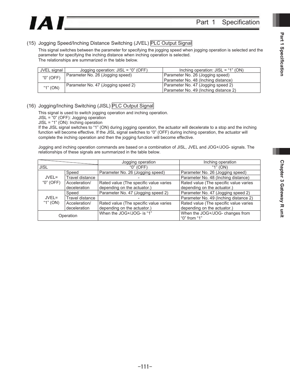 Part 1 specification | IAI America REXT User Manual | Page 111 / 443