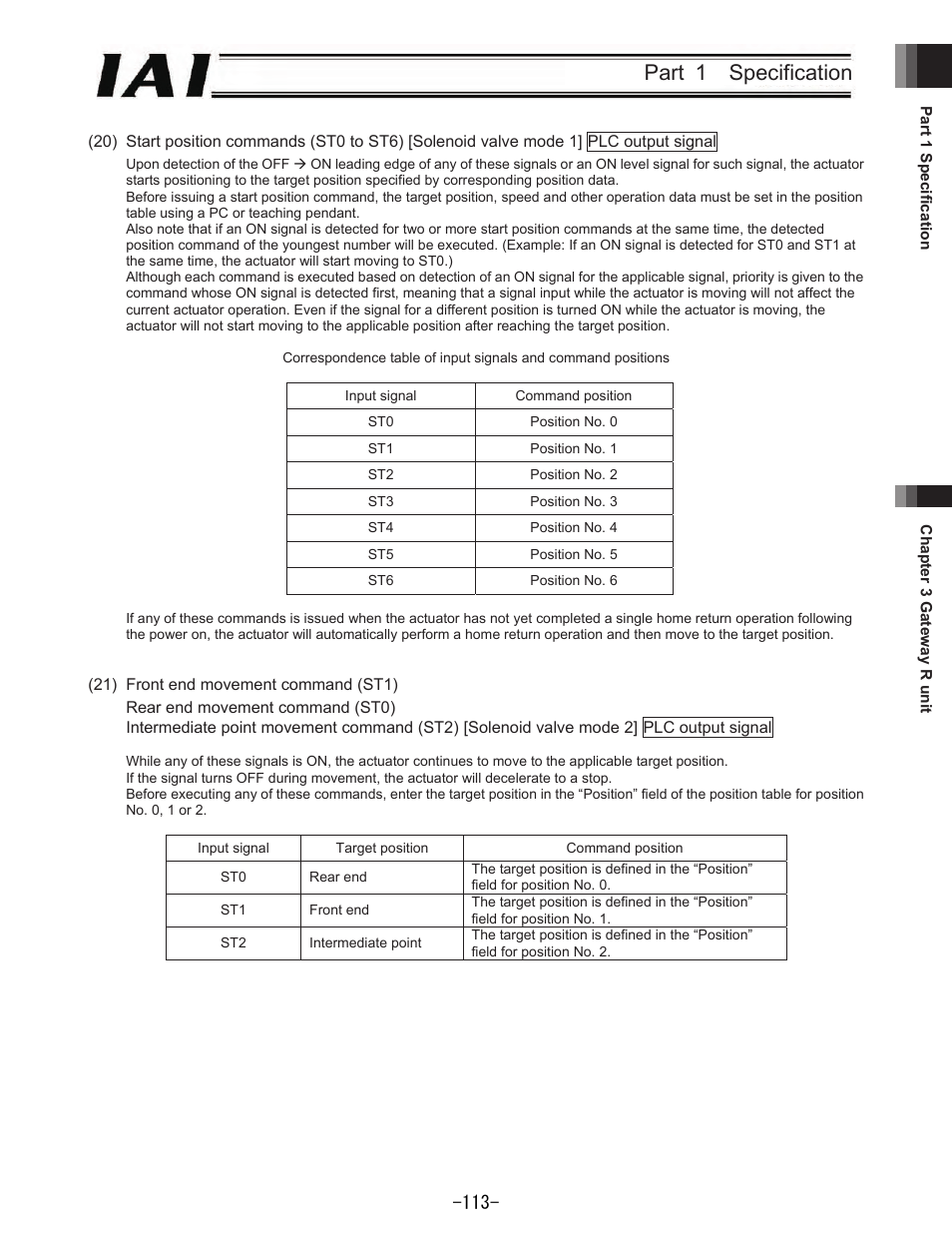 Part 1 specification | IAI America REXT User Manual | Page 113 / 443