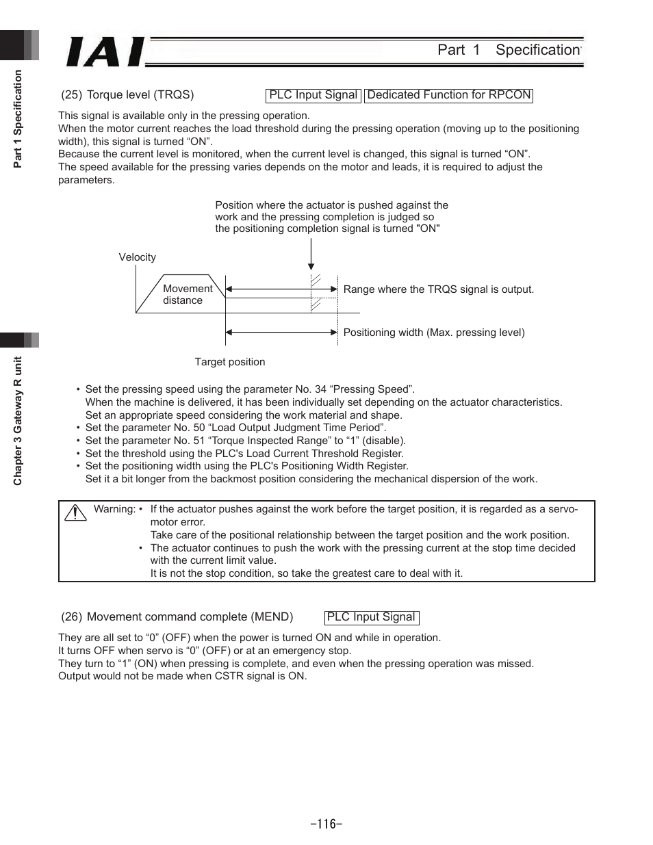 Part  specification | IAI America REXT User Manual | Page 116 / 443