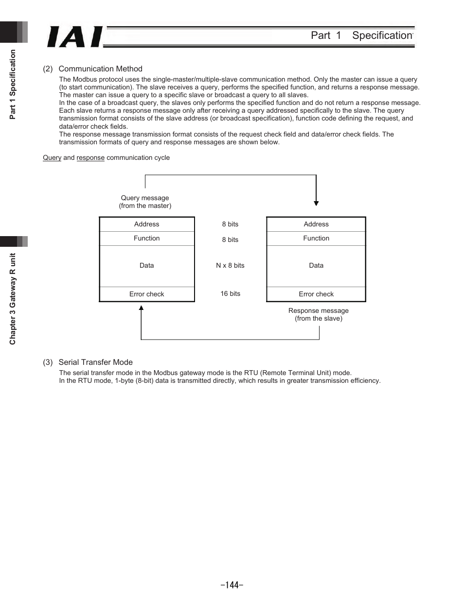 Part 1 specification | IAI America REXT User Manual | Page 144 / 443