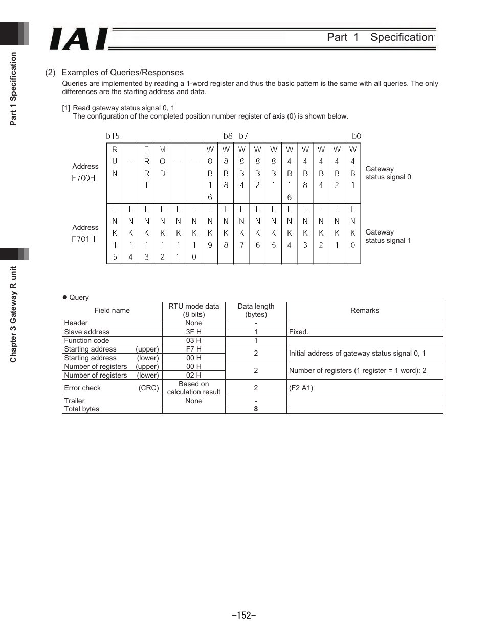 Part 1 specification | IAI America REXT User Manual | Page 152 / 443