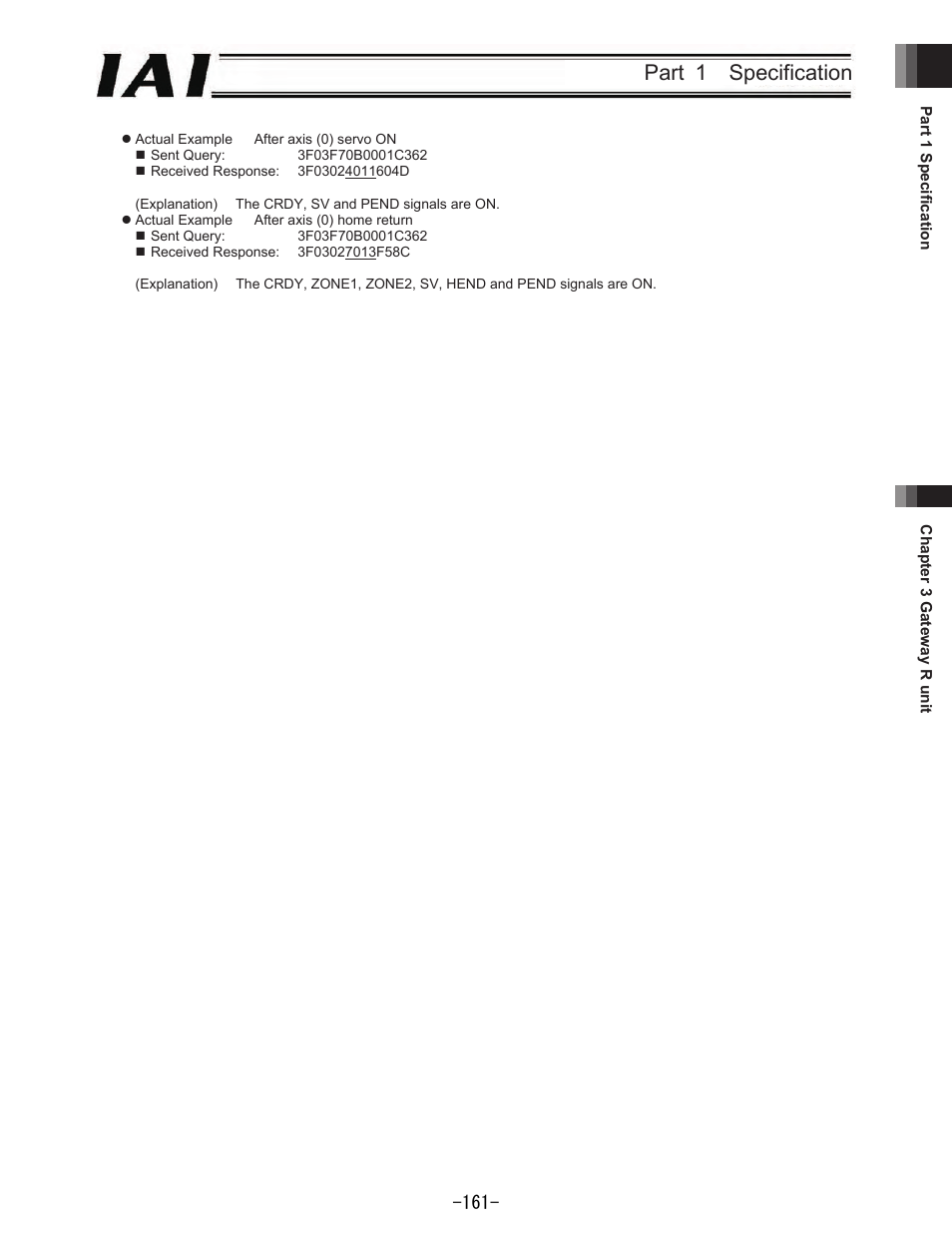 Part 1 specification | IAI America REXT User Manual | Page 161 / 443