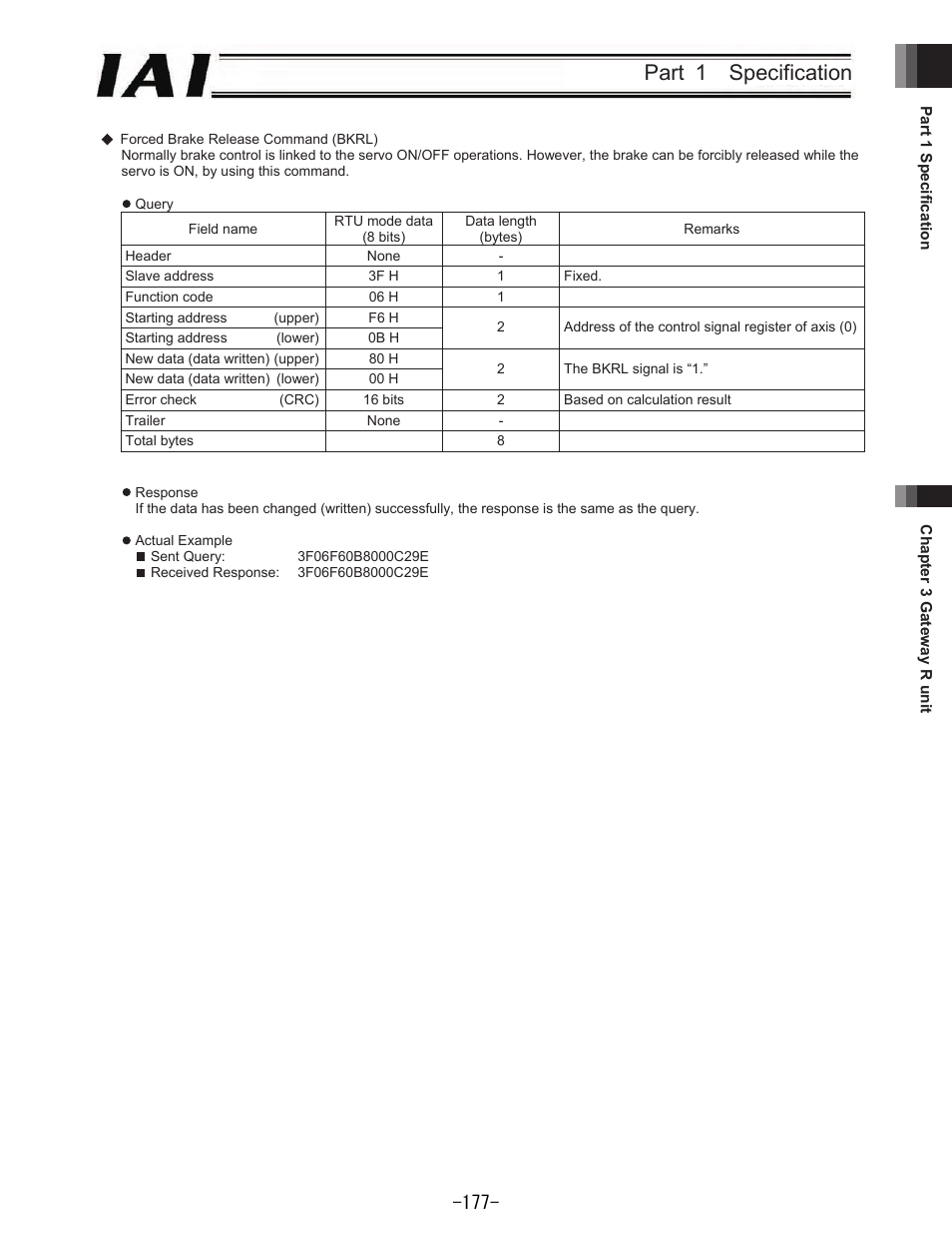 Part  specification | IAI America REXT User Manual | Page 177 / 443