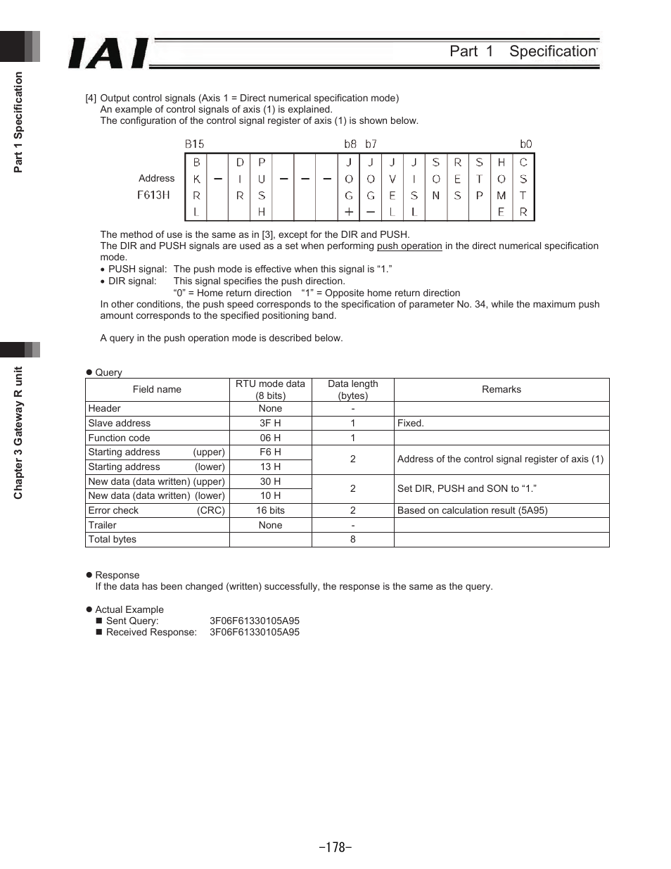 Part 1 specification | IAI America REXT User Manual | Page 178 / 443