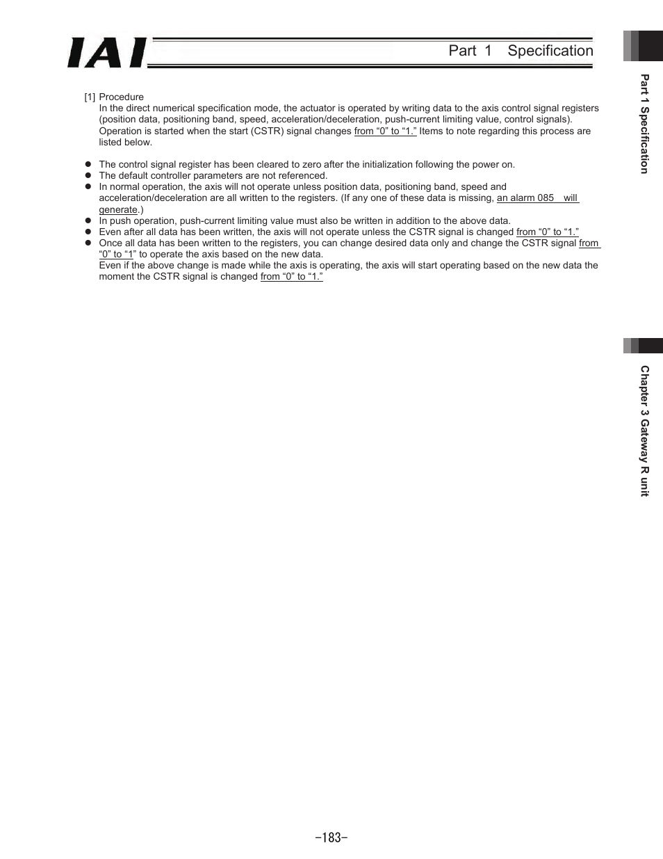 Part 1 specification | IAI America REXT User Manual | Page 183 / 443