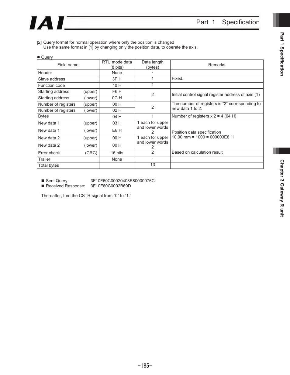 Part 1 specification | IAI America REXT User Manual | Page 185 / 443