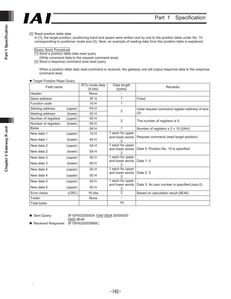 Part 1 specification | IAI America REXT User Manual | Page 192 / 443