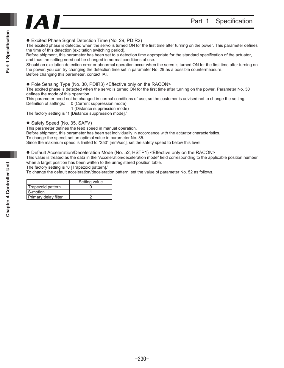 Part 1 specification | IAI America REXT User Manual | Page 230 / 443