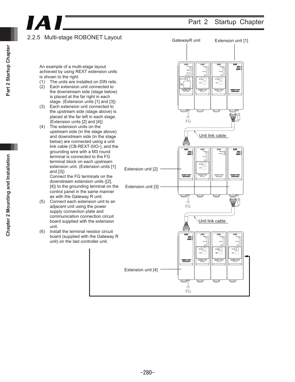 Part 2 startup chapter, 5 multi-stage robonet layout | IAI America REXT User Manual | Page 280 / 443