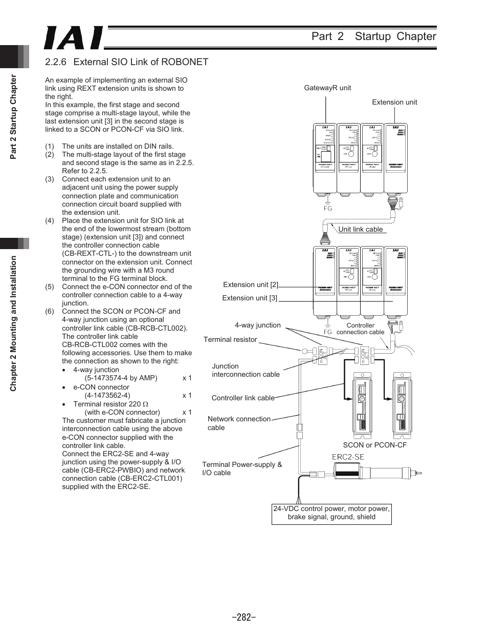 Part 2 startup chapter, 6 external sio link of robonet | IAI America REXT User Manual | Page 282 / 443