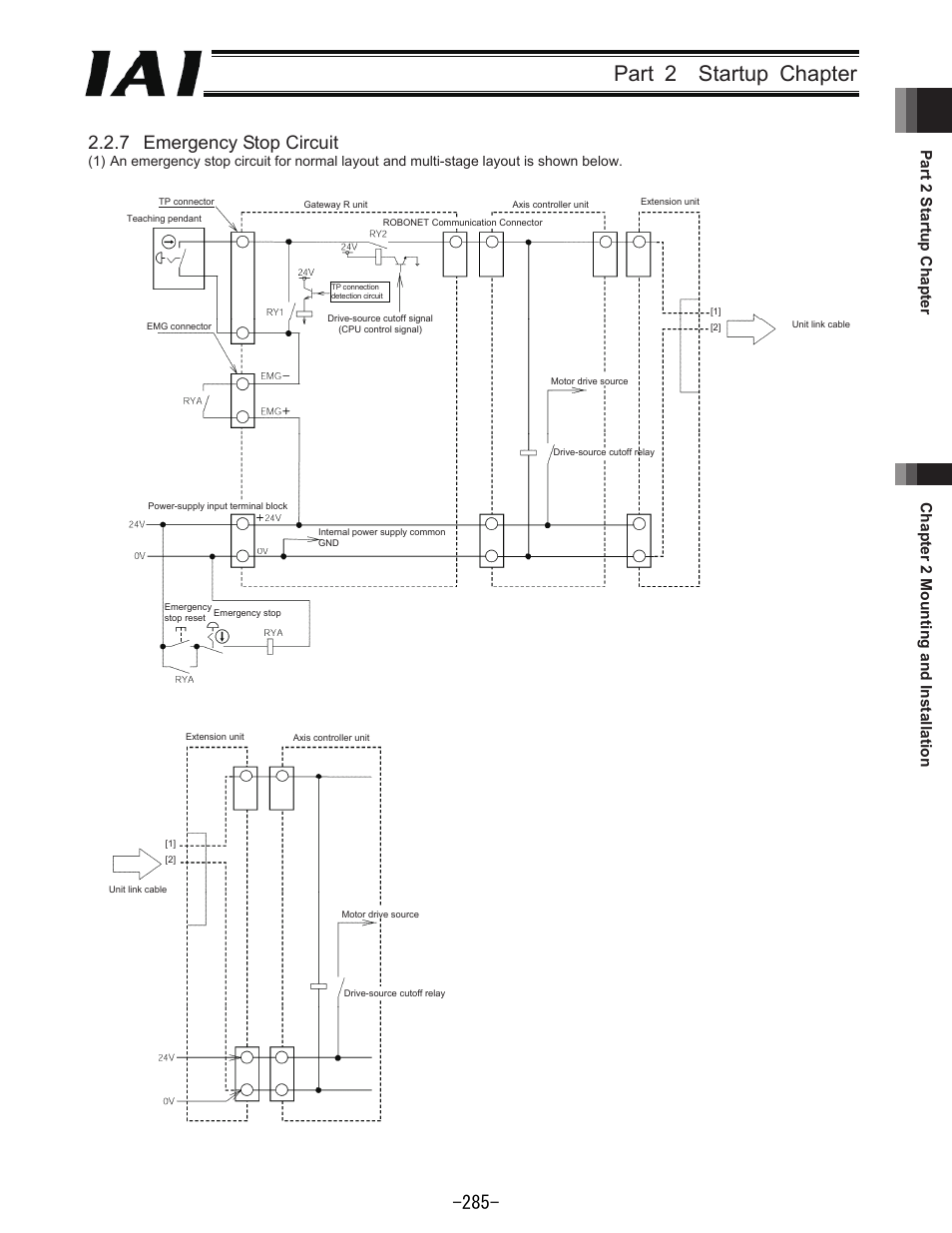 Part 2 startup chapter, 7 emergency stop circuit | IAI America REXT User Manual | Page 285 / 443