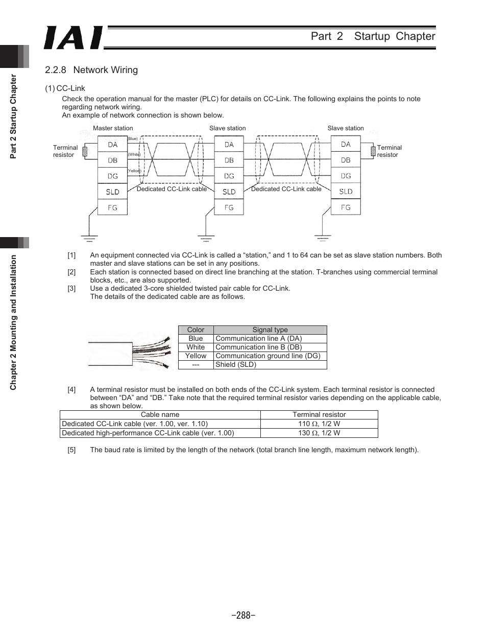 Part 2 startup chapter, 8 network wiring | IAI America REXT User Manual | Page 288 / 443