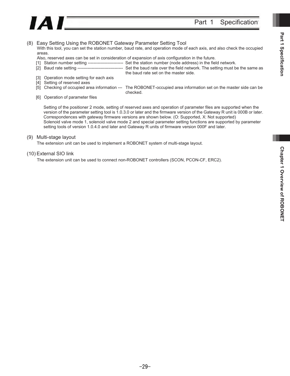 Part 1 specification | IAI America REXT User Manual | Page 29 / 443