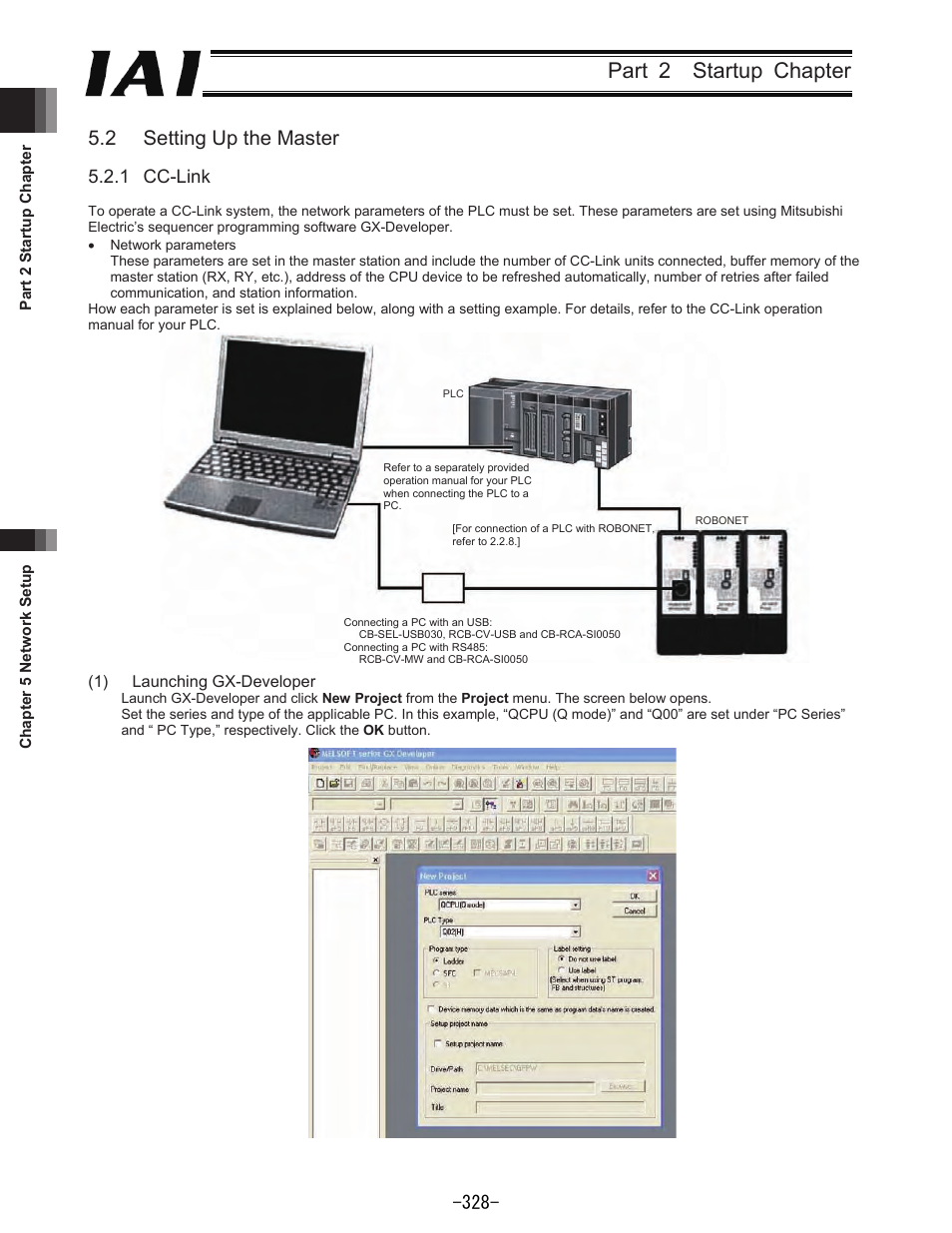 Part 2 startup chapter, 2 setting up the master, 1 cc-link | IAI America REXT User Manual | Page 328 / 443