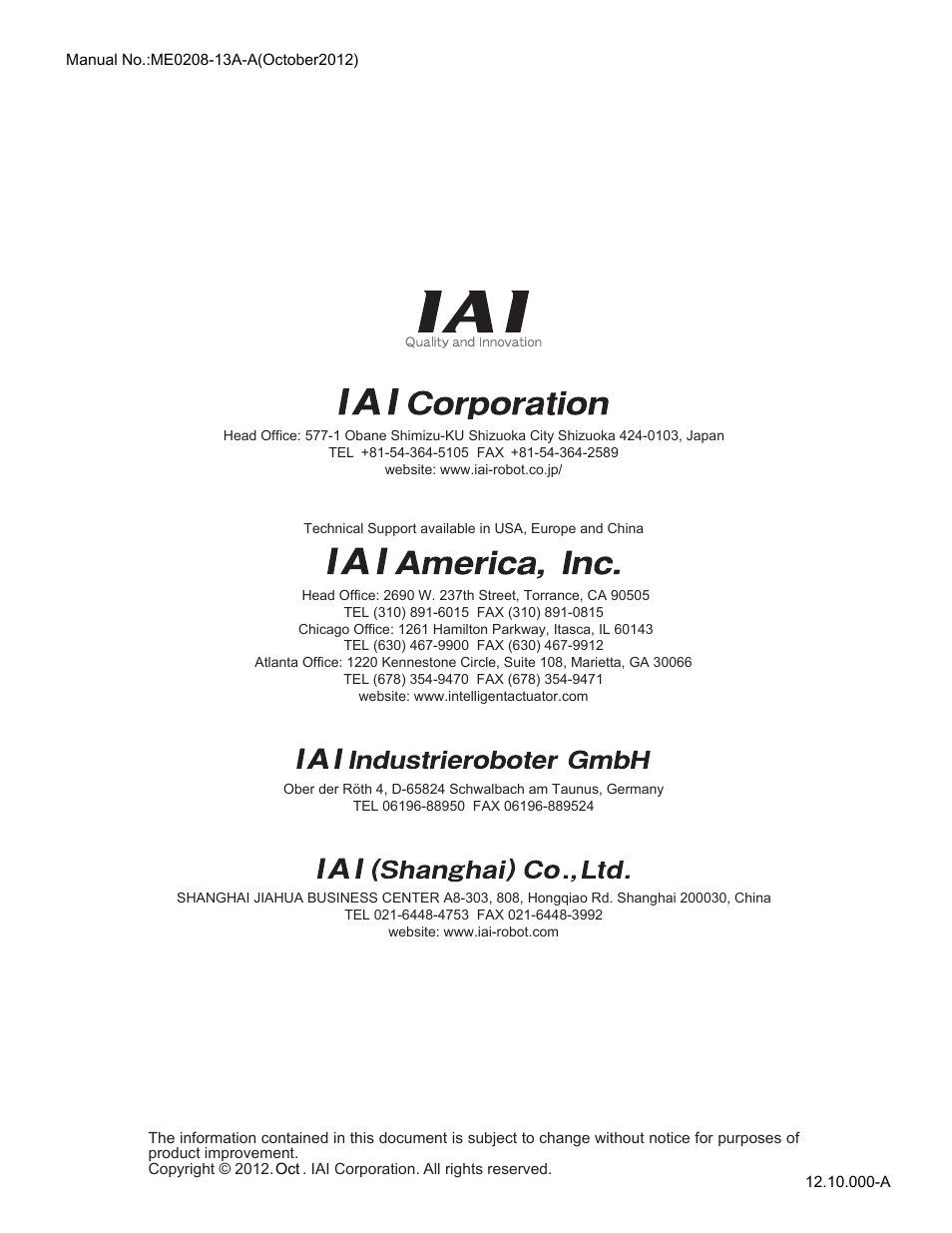 IAI America REXT User Manual | Page 443 / 443