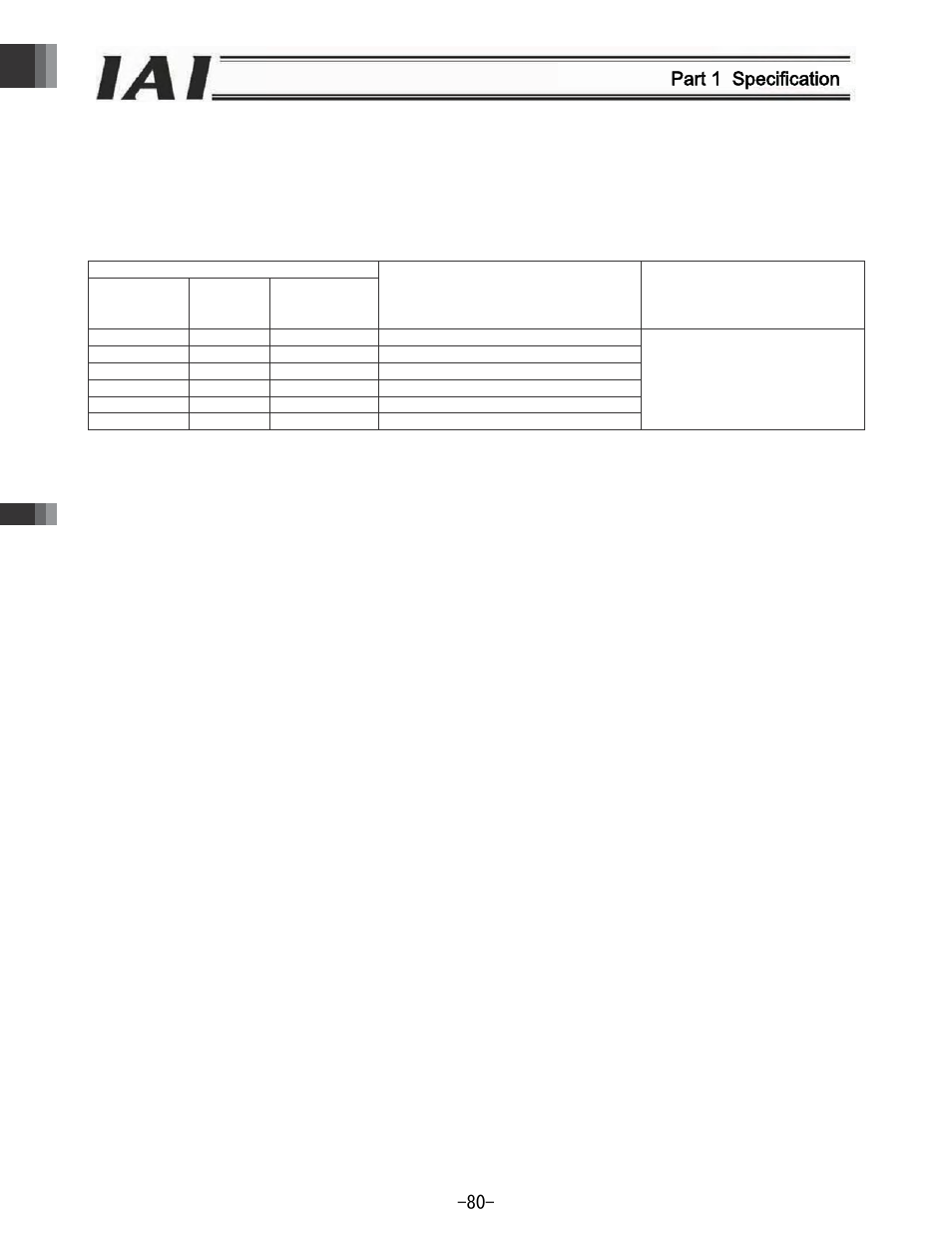 Part 1 specification | IAI America REXT User Manual | Page 80 / 443