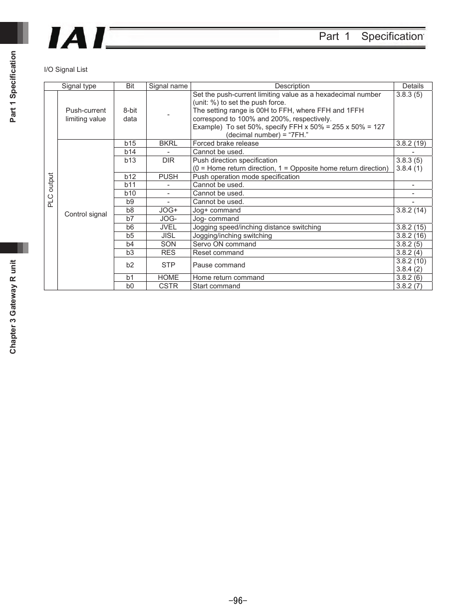 Part 1 specification | IAI America REXT User Manual | Page 96 / 443