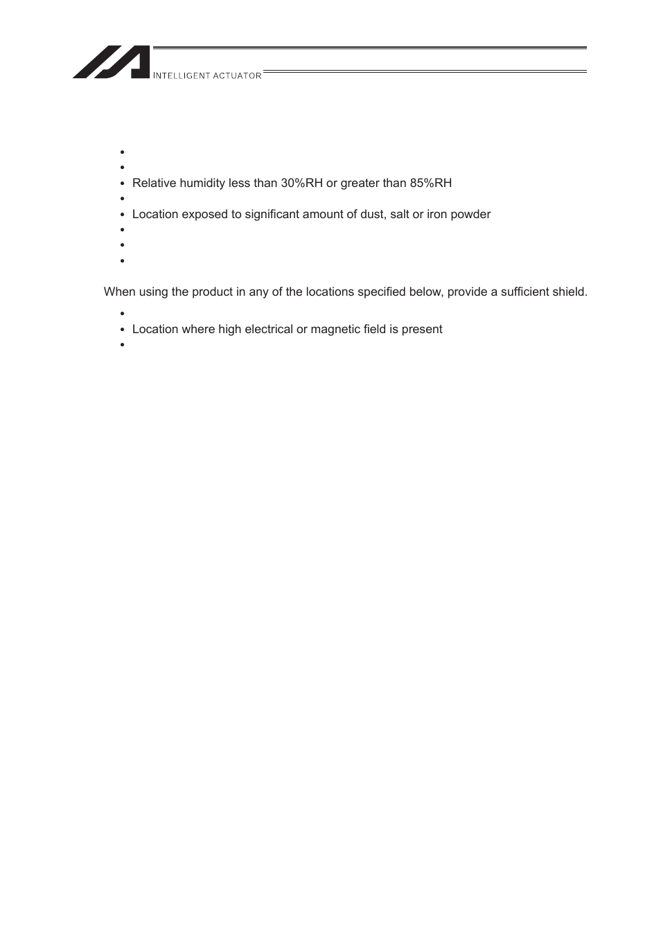 Installation environment | IAI America PS-24 User Manual | Page 19 / 32