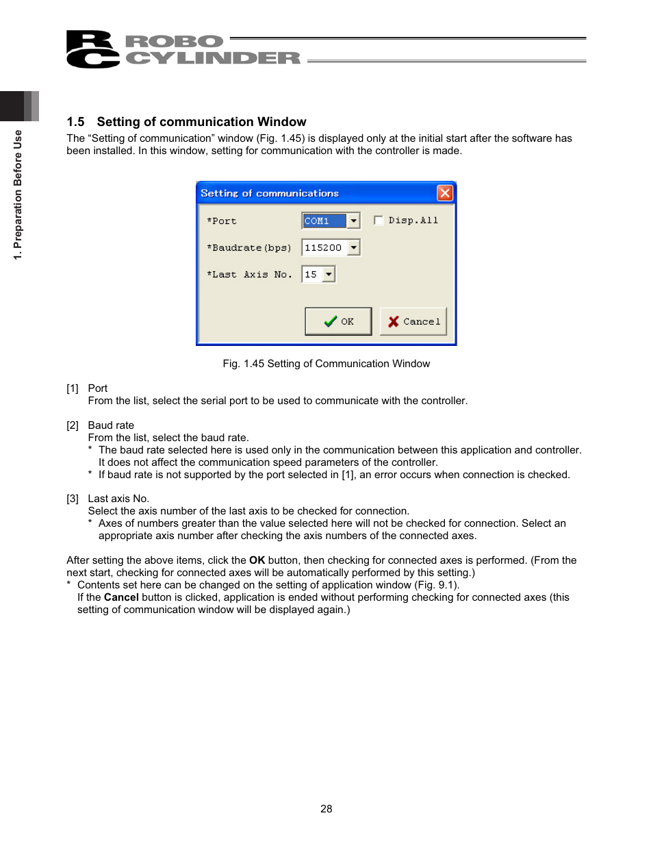 5 setting of communication window | IAI America RCM-101-USB User Manual | Page 40 / 264