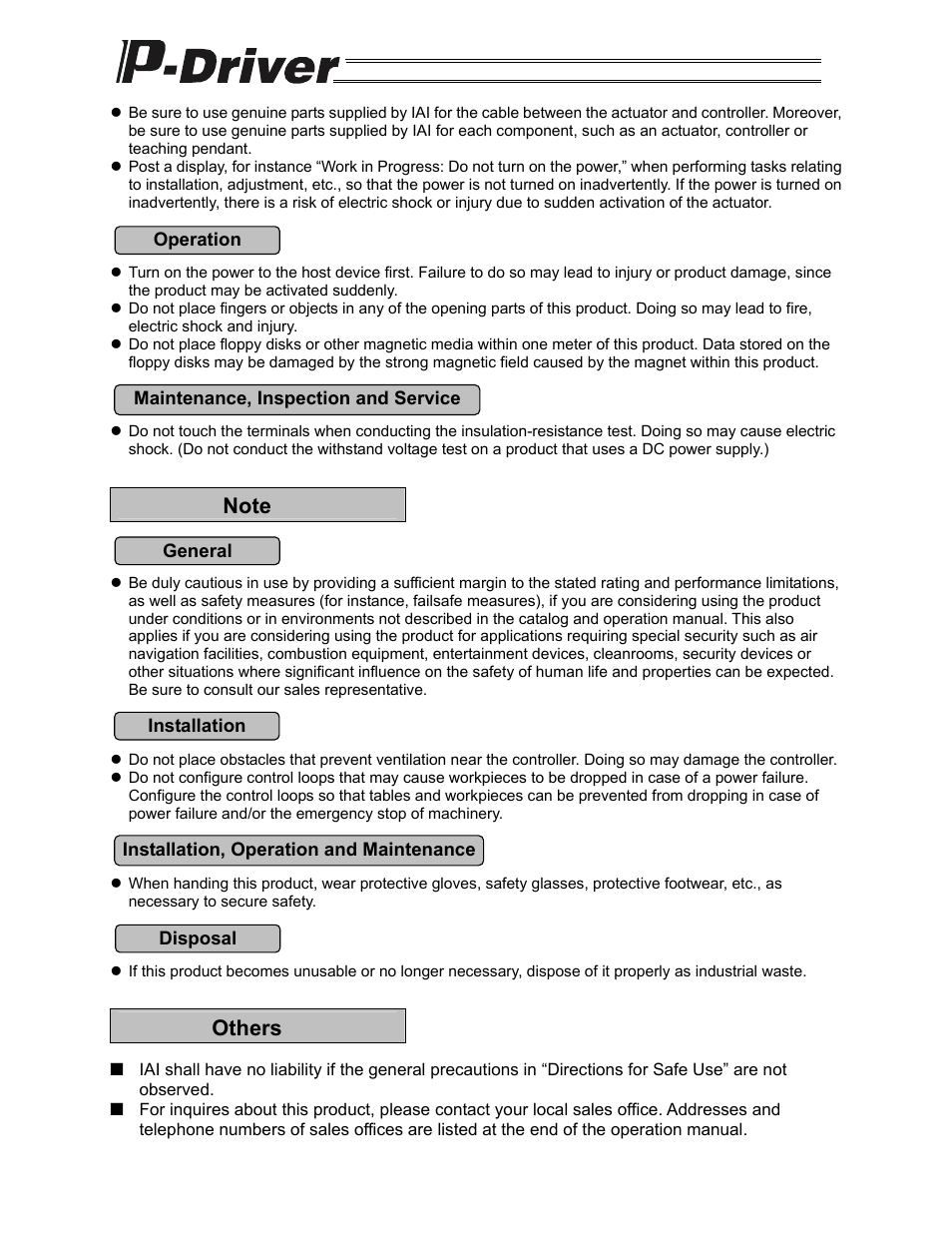 Others | IAI America PDR-101-MW User Manual | Page 5 / 108