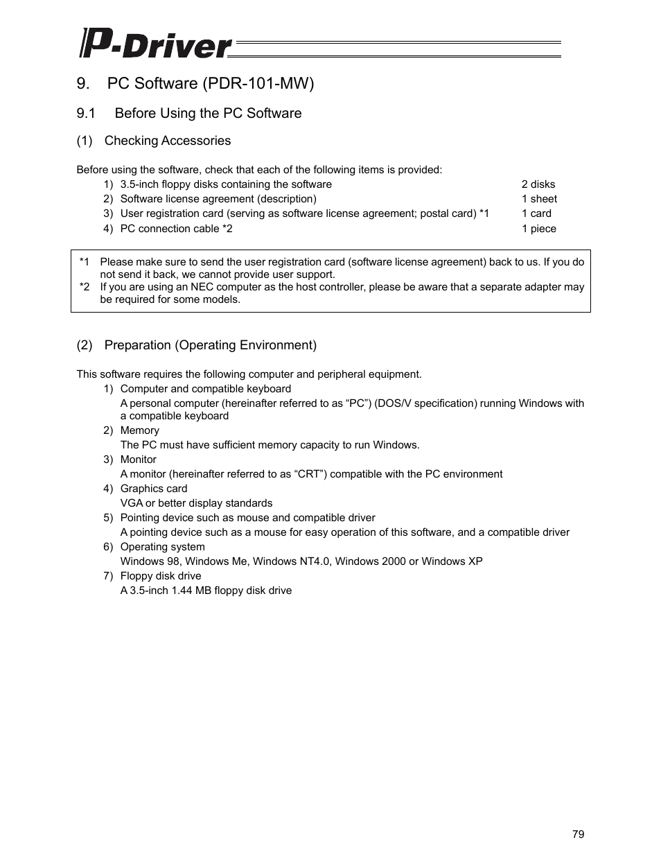 Pc software (pdr-101-mw), 1 before using the pc software | IAI America PDR-101-MW User Manual | Page 89 / 108