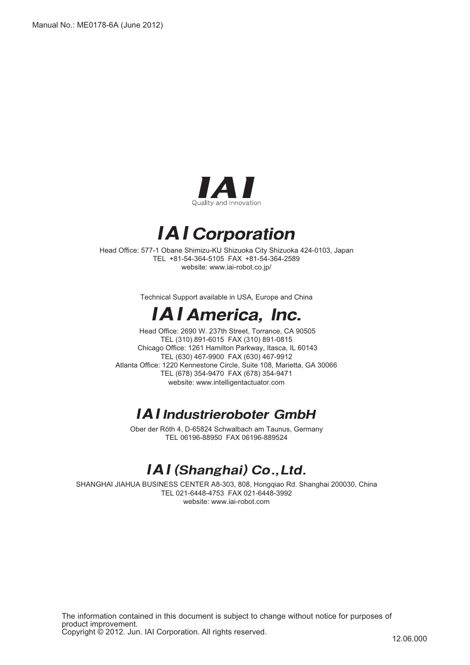 IAI America CON-TG User Manual | Page 114 / 114