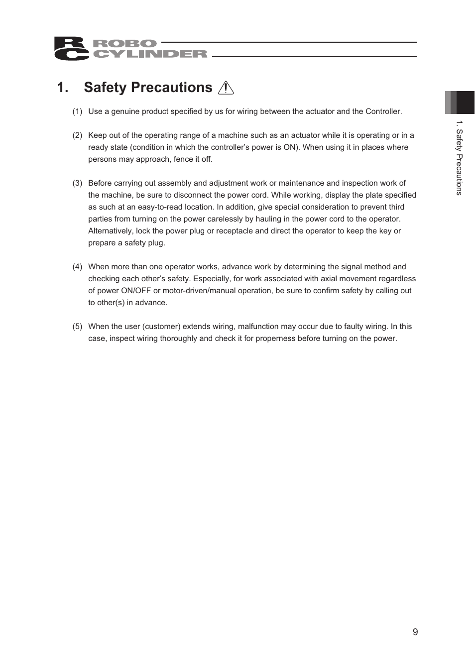 Safety precautions | IAI America CON-TG User Manual | Page 19 / 114