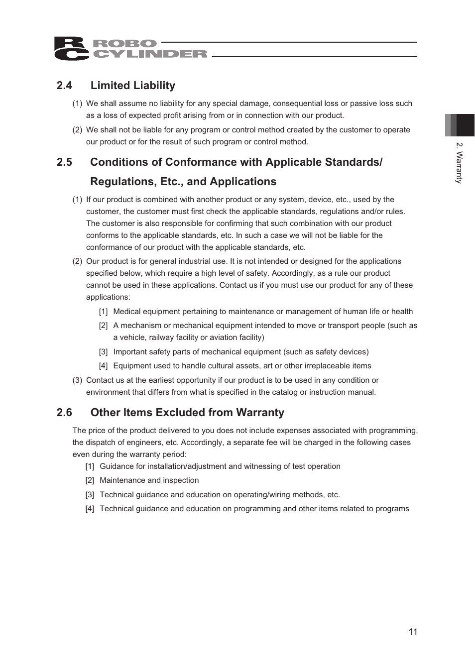 4 limited liability, 6 other items excluded from warranty | IAI America CON-TG User Manual | Page 21 / 114