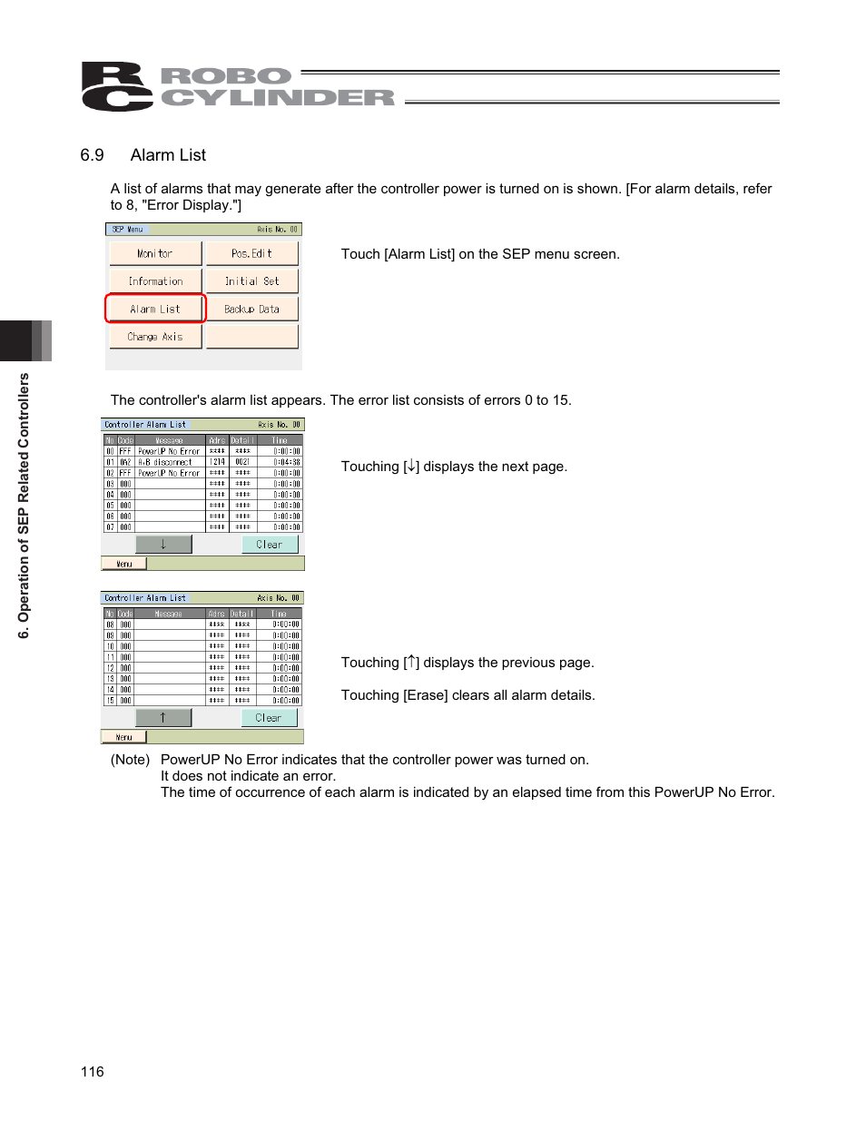 9 alarm list | IAI America CON-PGA User Manual | Page 124 / 250