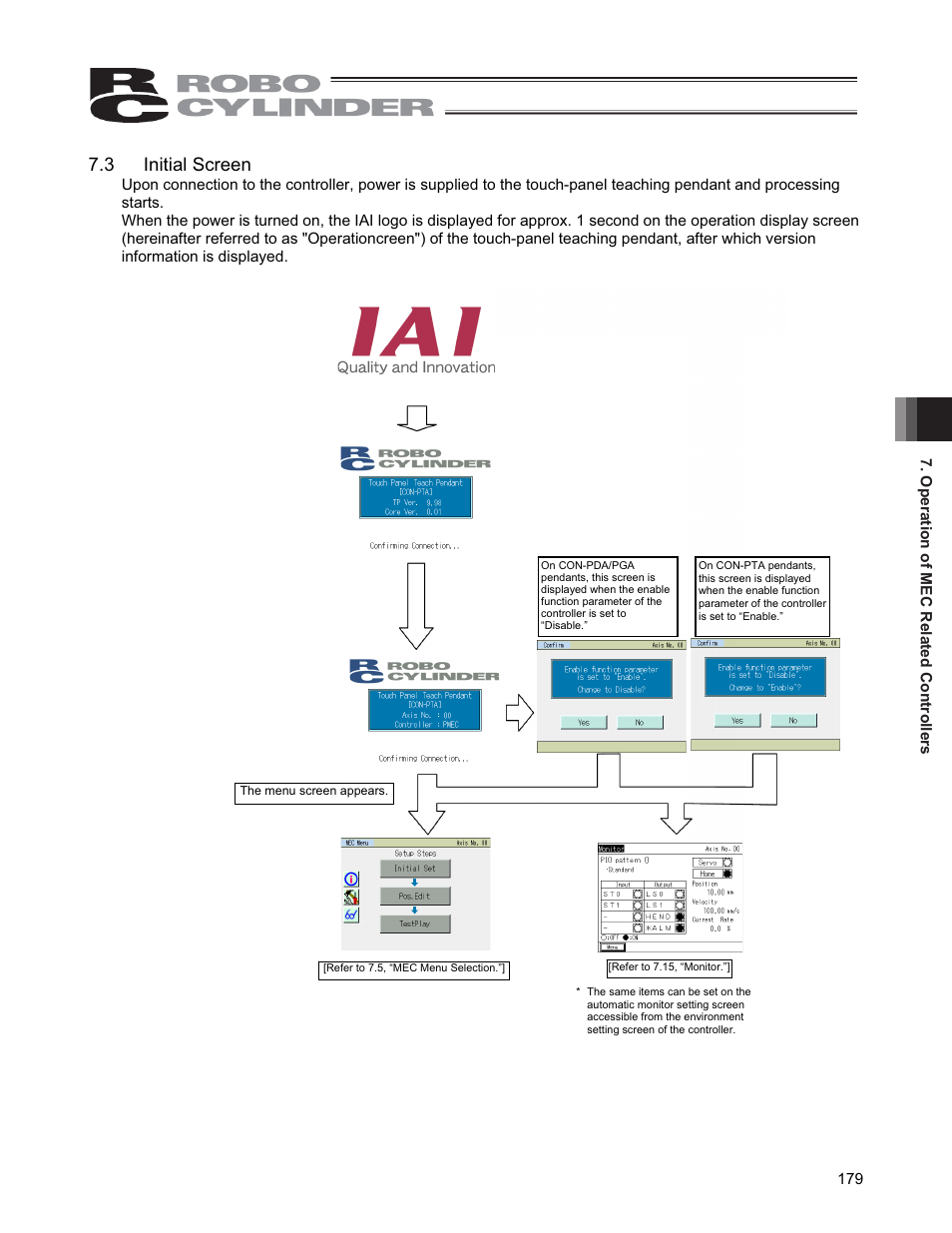 3 initial screen | IAI America CON-PGA User Manual | Page 187 / 250
