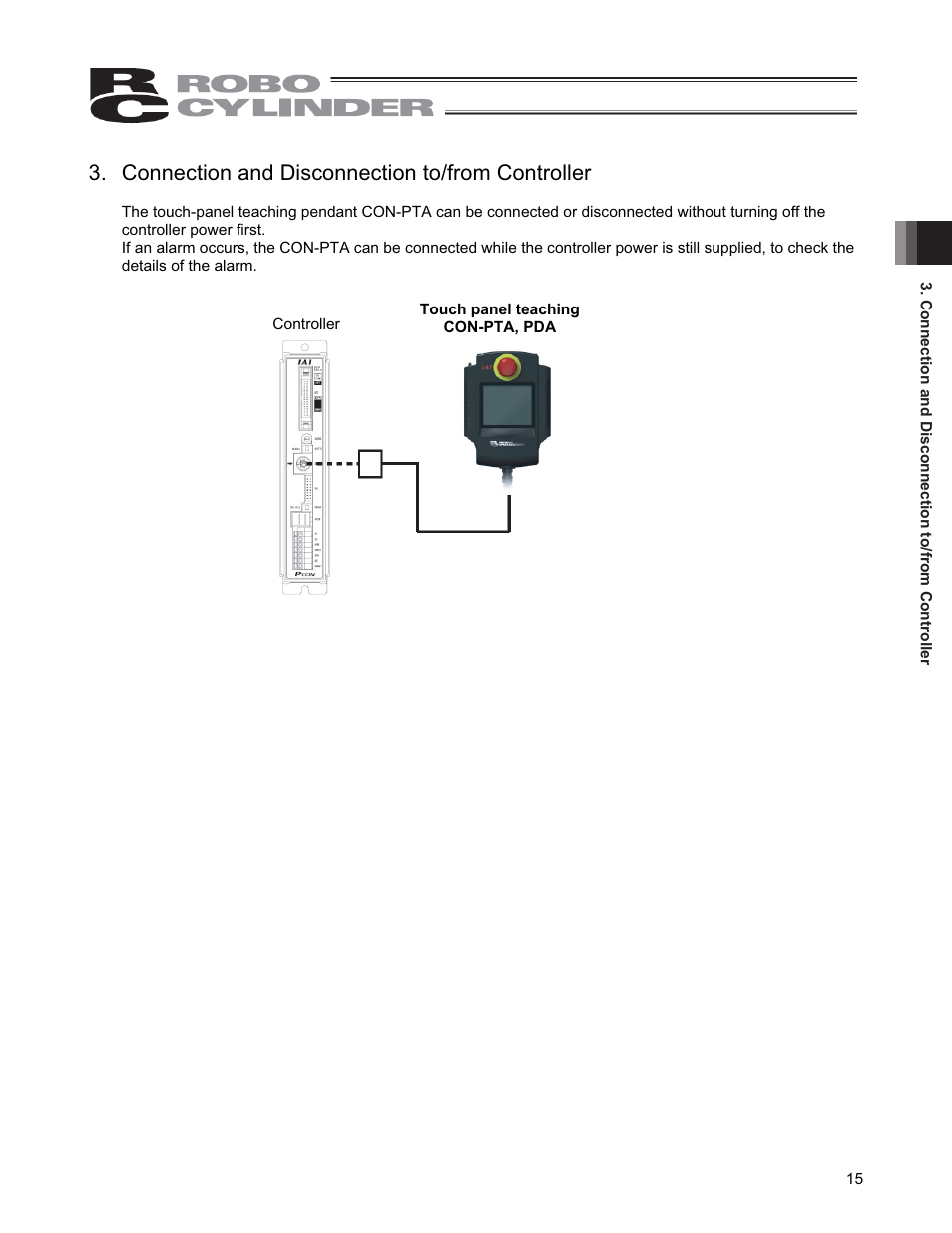 Connection and disconnection to/from controller | IAI America CON-PGA User Manual | Page 23 / 250
