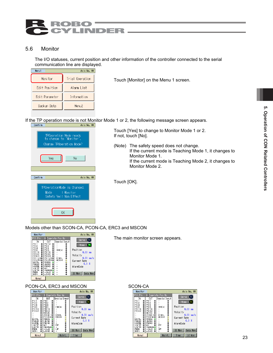 6 monitor | IAI America CON-PGA User Manual | Page 31 / 250