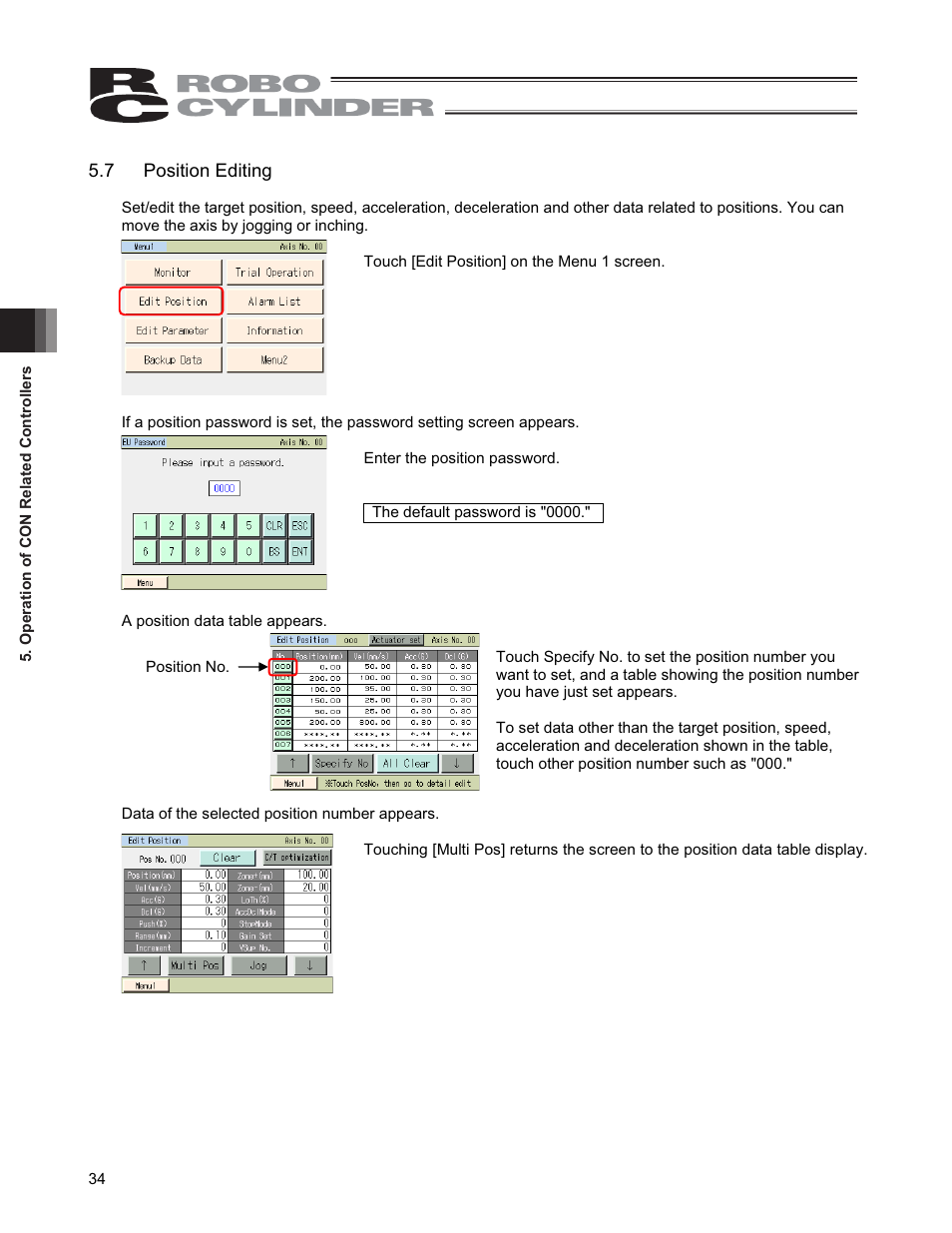 7 position editing | IAI America CON-PGA User Manual | Page 42 / 250