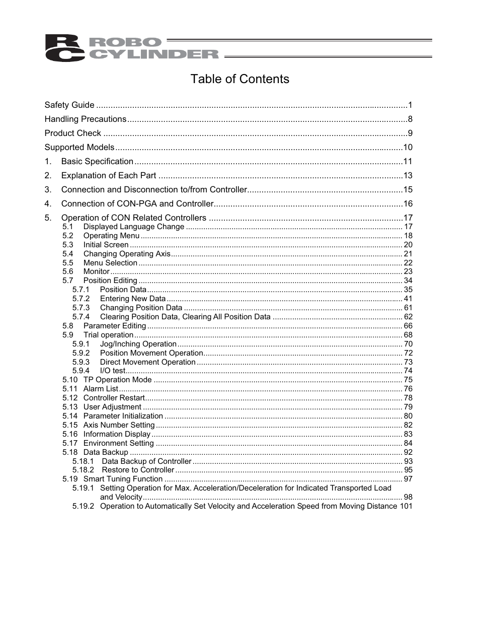 IAI America CON-PGA User Manual | Page 5 / 250