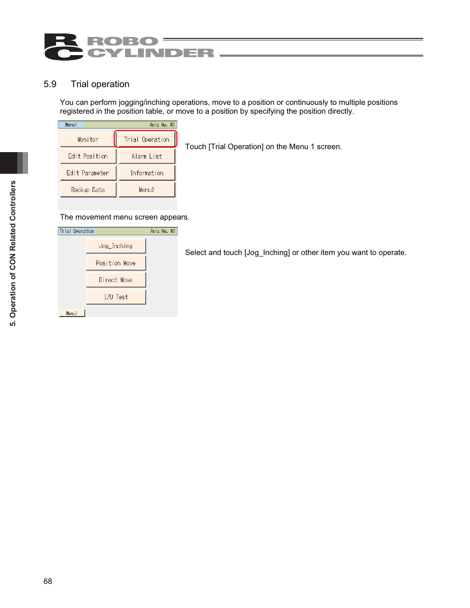 9 trial operation | IAI America CON-PGA User Manual | Page 76 / 250