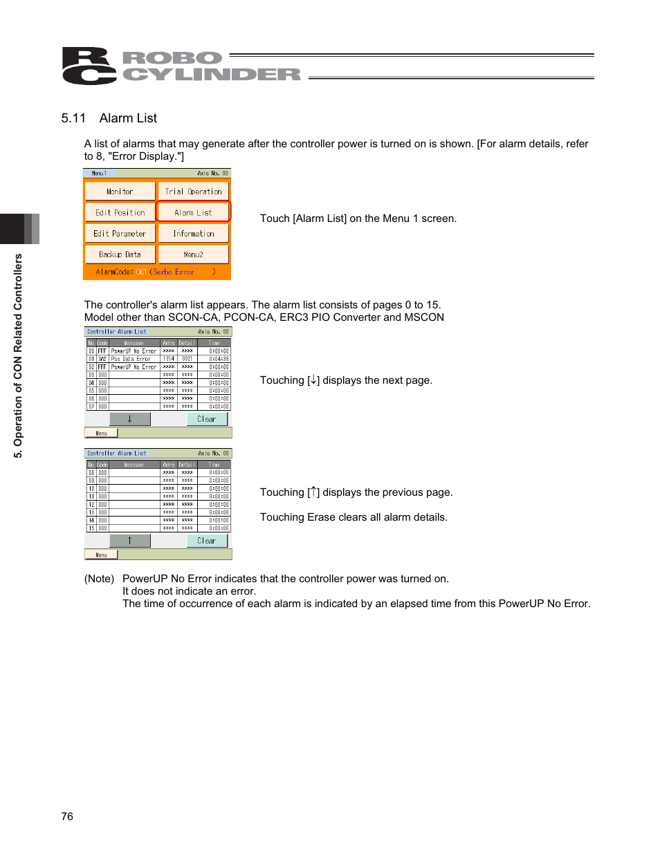 11 alarm list | IAI America CON-PGA User Manual | Page 84 / 250