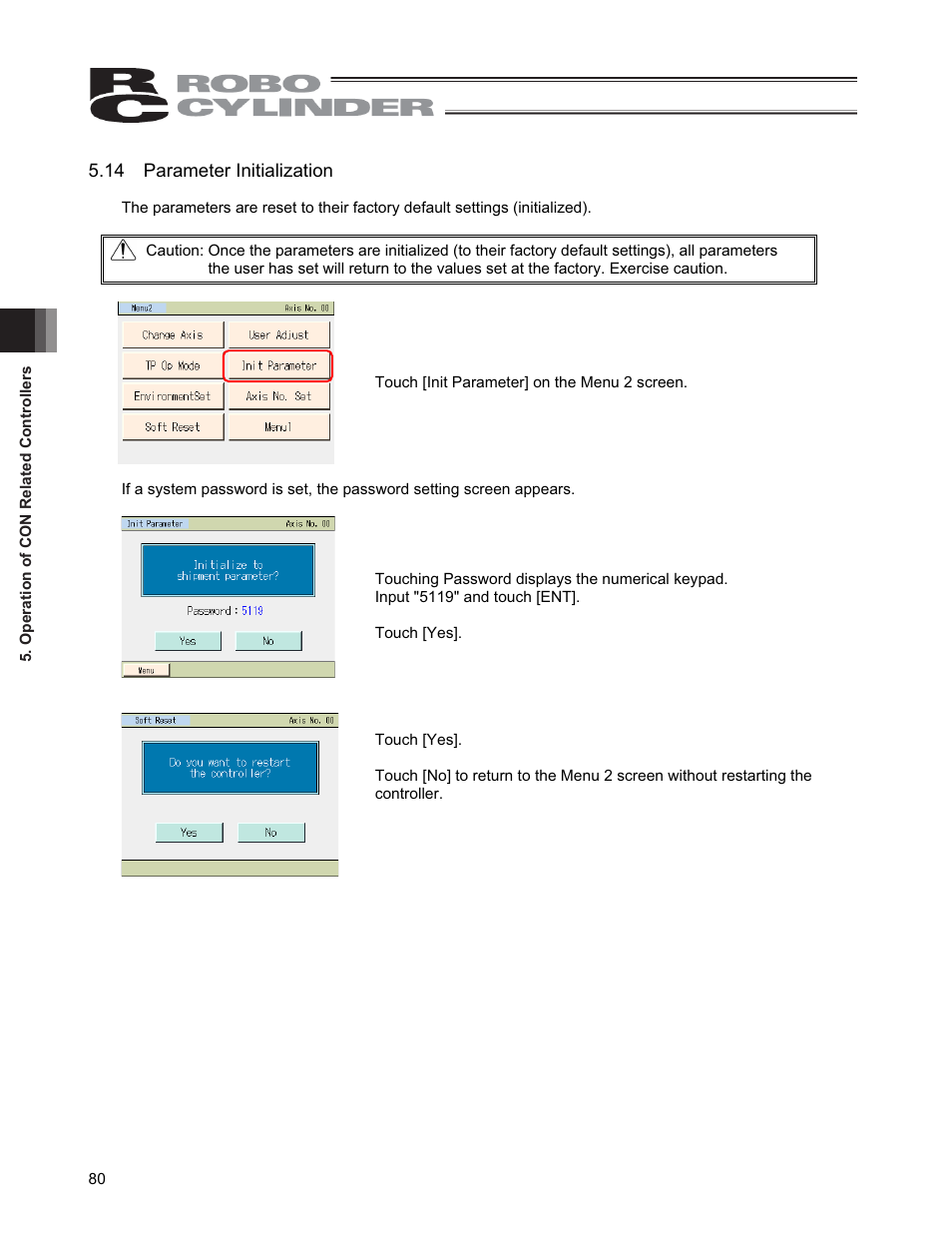 14 parameter initialization | IAI America CON-PGA User Manual | Page 88 / 250