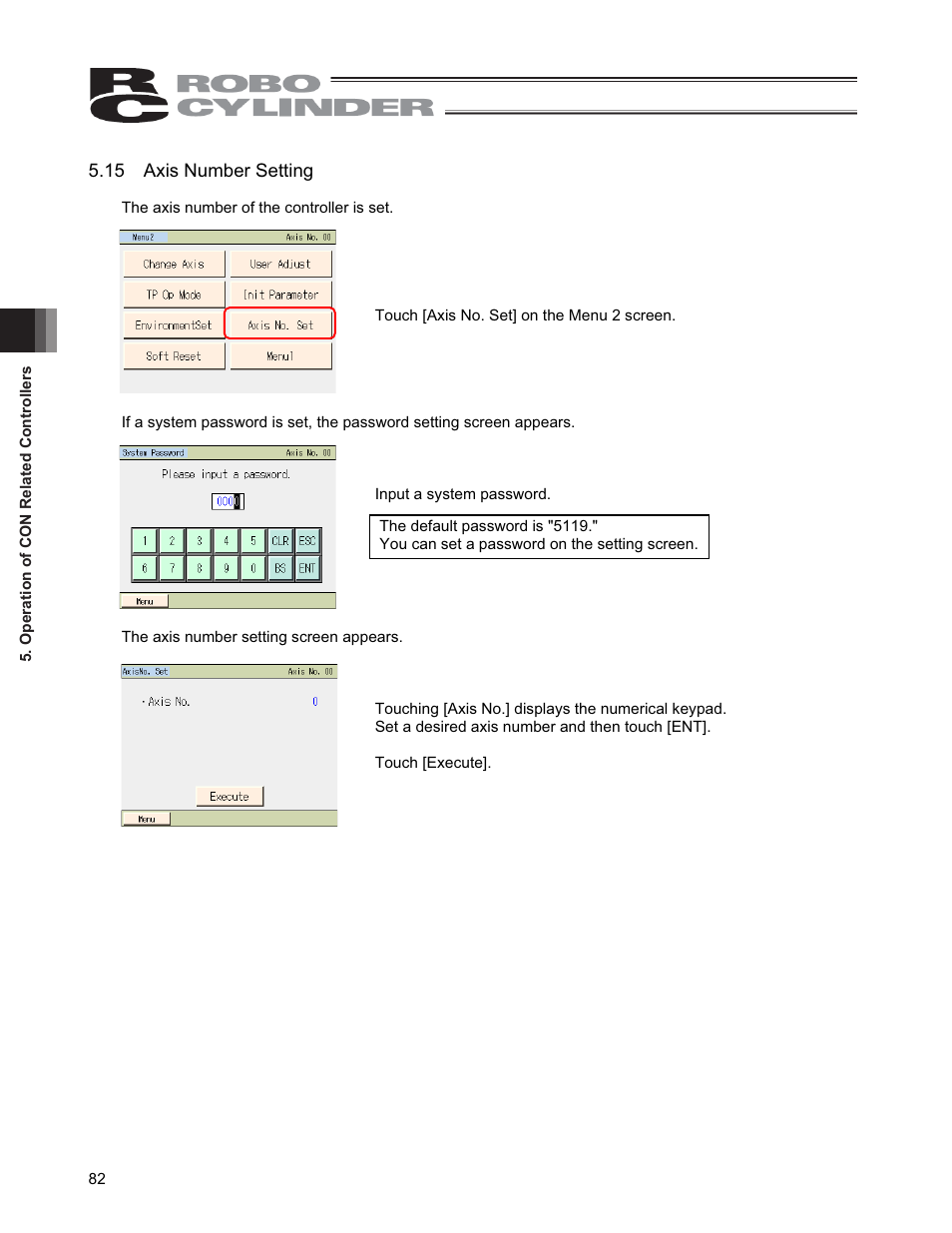 15 axis number setting | IAI America CON-PGA User Manual | Page 90 / 250
