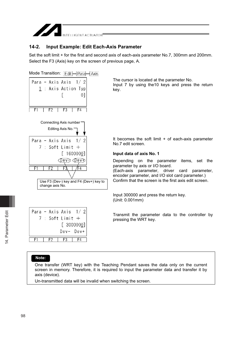 2. input example: edit each-axis parameter | IAI America IA-T-XD User Manual | Page 106 / 150