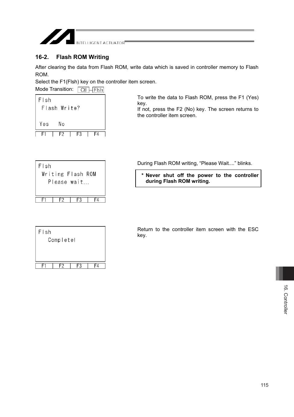 2. flash rom writing | IAI America IA-T-XD User Manual | Page 123 / 150