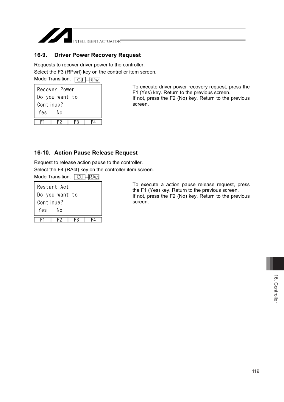 9. driver power recovery request, 10. action pause release request | IAI America IA-T-XD User Manual | Page 127 / 150