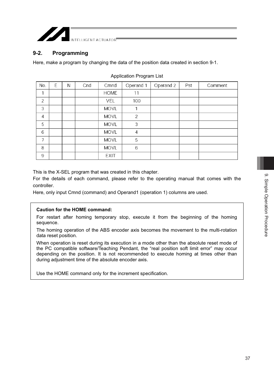 2. programming | IAI America IA-T-XD User Manual | Page 45 / 150